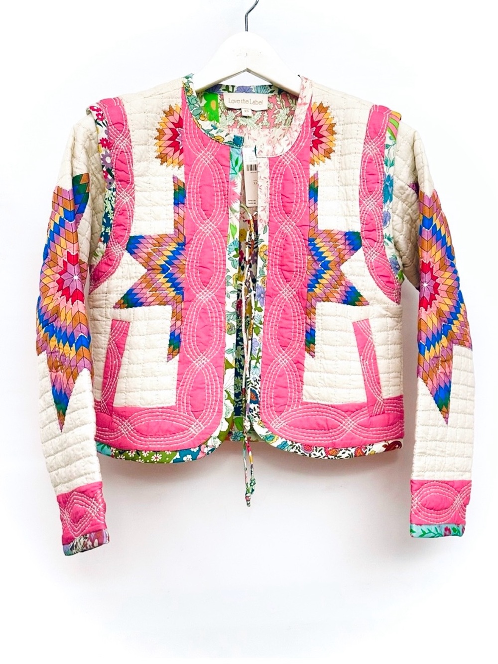 LOVE The Label Quilted Patchwork Jacket Sweater - Picture 2 of 7